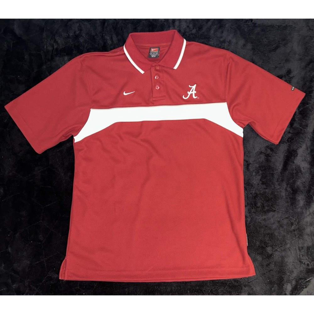 Vtg Y2K Retro Nike Team Alabama Crimson Tide Polo Shirt Red White Men’s Medium